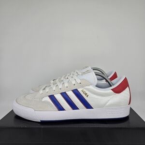 New Adidas Nora White Blue Scarlet Men's Suede Shoes Size 10